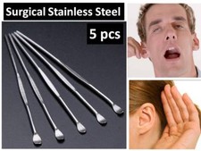 5 x Surgical Stainless Steel Ear Pick Wax Curette Remover Cleaner Tool Earpick