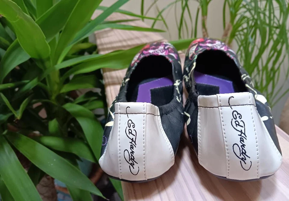 Zapatos Planos Ed Hardy Negros Sao Paulo Estilo Bailarina Talla 8 - ¡Nuevos en Caja! Foto 4 de 4