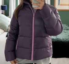Asics Purple Puffer Jacket Womens Medium (kids Xxl)