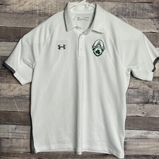 Under Armour Mens Polo Shirt XL White Golf Short Sleeve Performance Classic