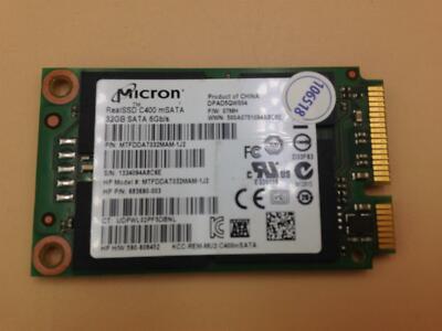 32GB Msata SSD Micron Realssd C400 MTFDDAT032MAM-1J2 683690-003, Gebraucht