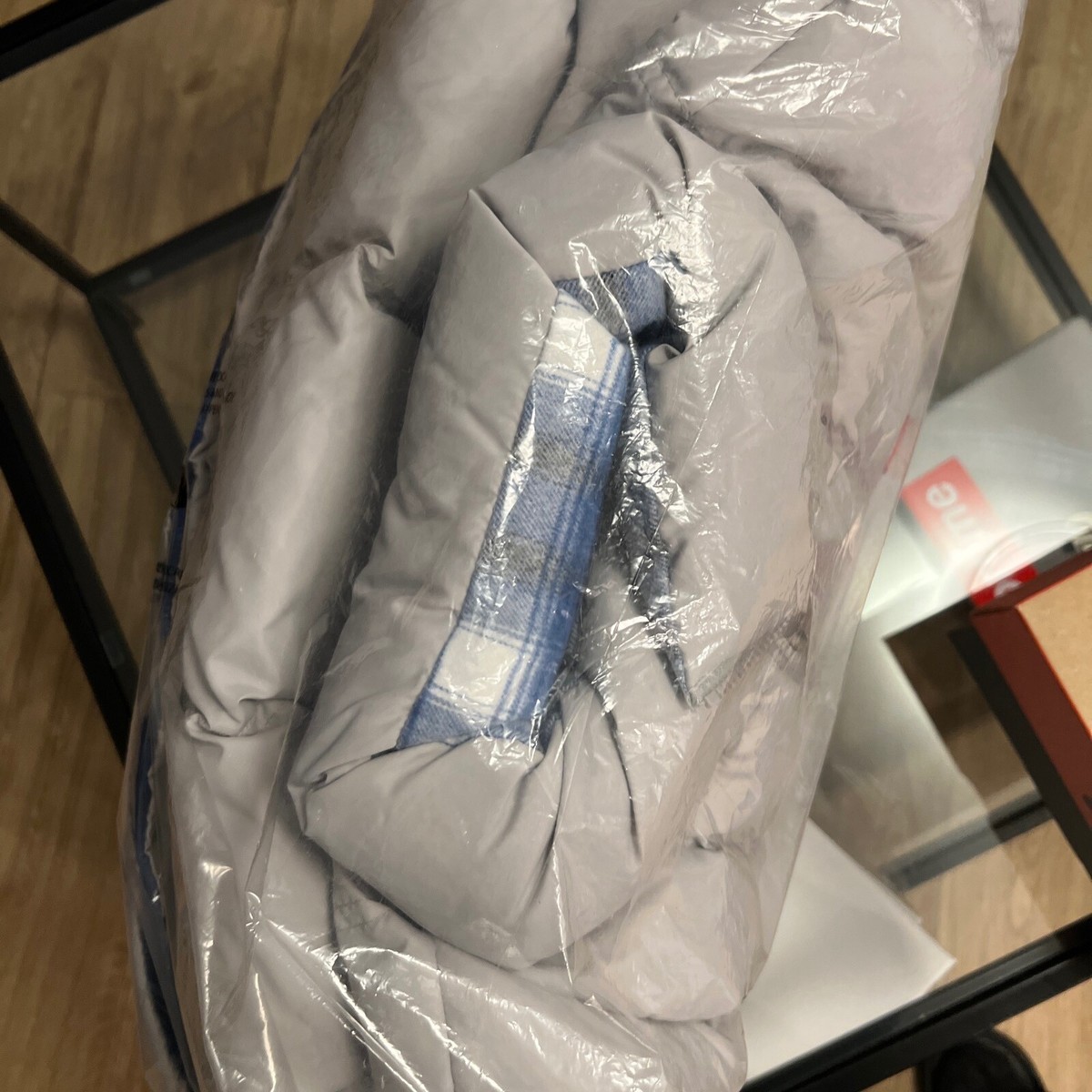 Supreme Flannel Reversible Puffer Jacket (Grey) XL … brand Supreme Flannel Reversible Puffer Jacket (Grey) XL … brand