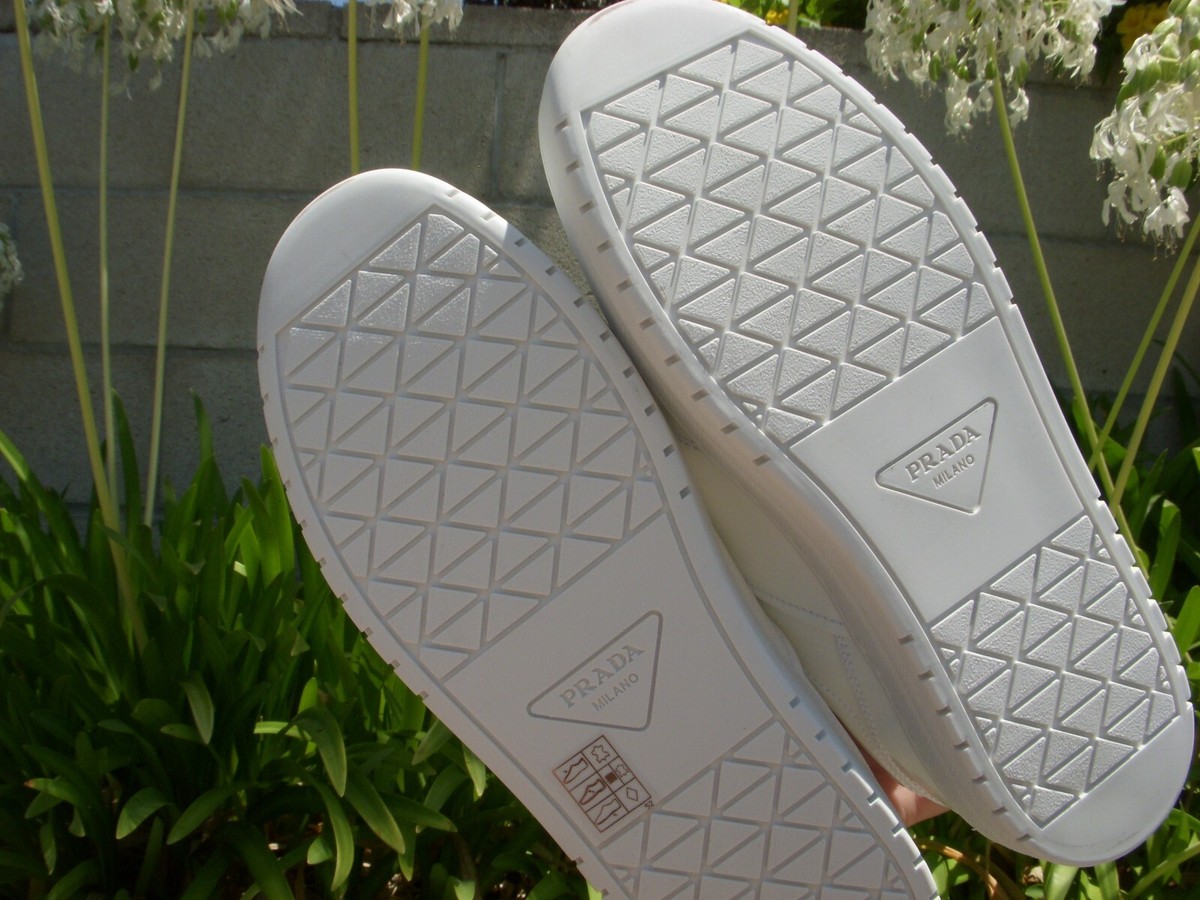 Prada DOWNTOWN Patent Leather White/Bianco Sneaker Wmn 8-8.5