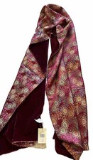 Multi Color Asian Print Large Lined Scarf Or Wrap NWT 80 X20  