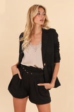 New Women Casual Black Cotton Linen Unlined Blazer .more Colours,uk8 10 12 14 16