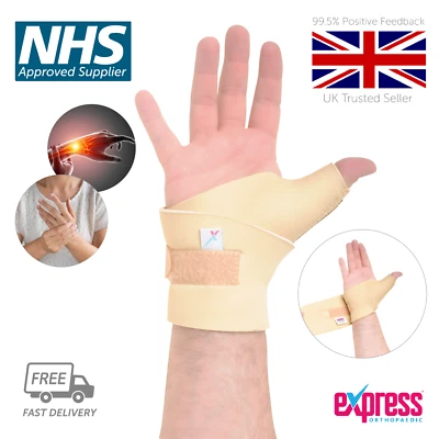 EXPRESS ORTHOPAEDIC® Neoprene Thumb Support Abduction Brace Wrap With Aluminium Stay De Quervain's