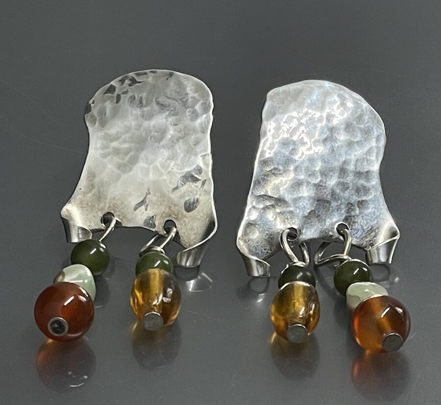 Sterling Silver Assorted Gemstone Beaded Womens P… - image 1