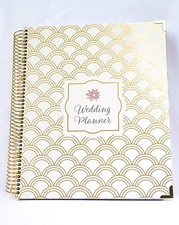 New Large Wedding Planner Spiral Organizer Book White/Gold/Pink Bloom Planner