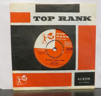 Vince Eager - The World loneliest man 1961 UK Top Rank 45
