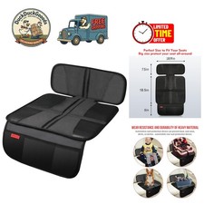 Universal Waterproof Car Seat Protector with Thick Padding 3 Pockets - Black