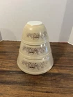 Vintage Pyrex Forest Fancies nesting mixing bowls Lot Of 3 Read