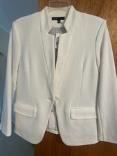 NWT Women's Gibsonlook Cotton Blend Blazer White - PM