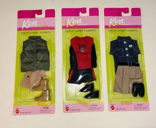 Lot if 3 Vintage 1999 “Stylin’ Looks Fashion” Ken Doll Outfit Clothes. NIB