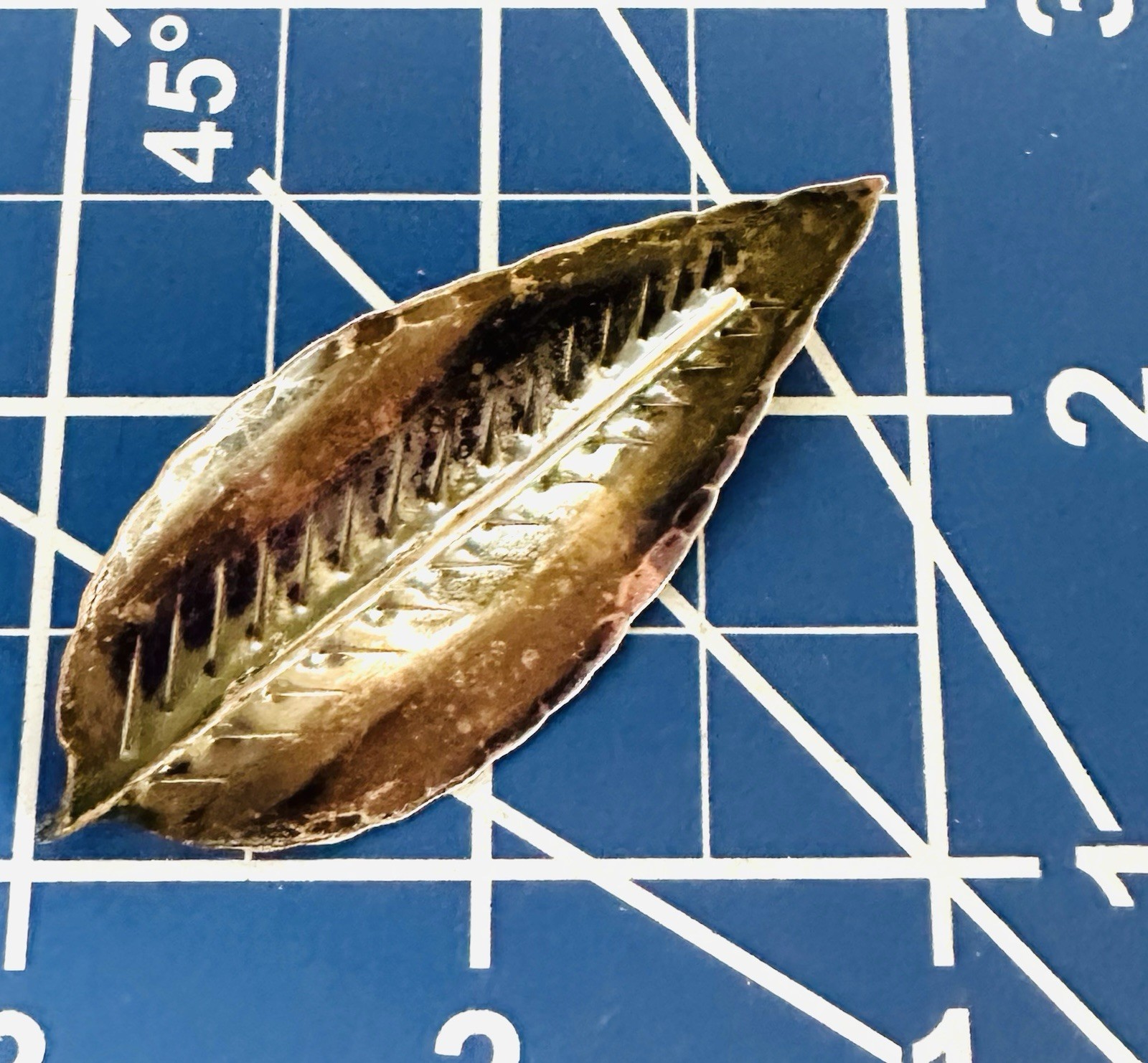 VTG Sterling Silver Hand Made Leaf Brooch Pin Hand Forged Unsigned Stuart Nye?