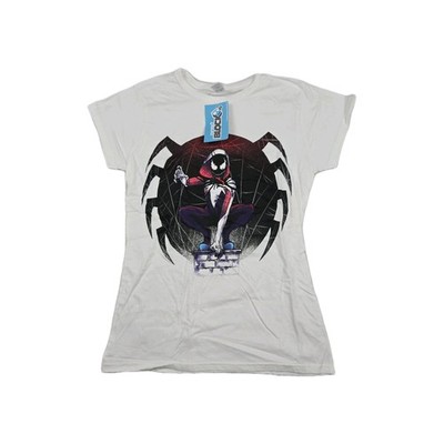 Marvel Spiderman Gwenom Women's Size Small White Shirt Nerd Block New