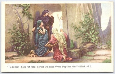 Vintage Religious Easter Postcard Mark 16:6 S.P. Co. Series 571