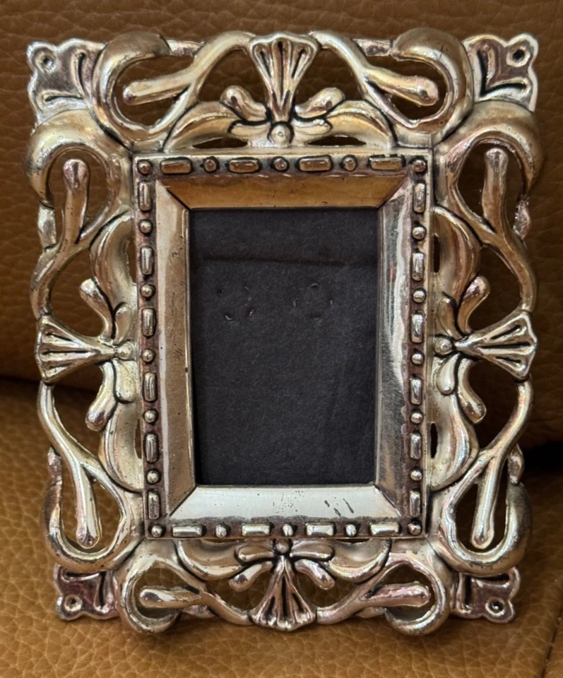 VTG GODINGER Silver Mini Frames for 2.25”x 1.5” Picture collectable heavy *READ  - Image 2 of 4