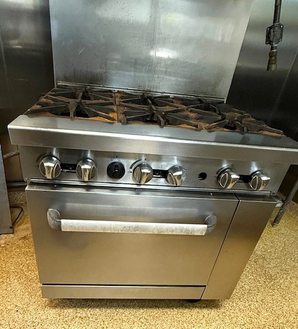 Atosa AGR-6B 36in. 6 Burner Natural & Propane Gas Range Oven 4 Casters Standard - Image 4 of 4
