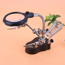 Desktop Magnifier Welding Magnifying Glass LED Holder Soldering Repair Tool Loup