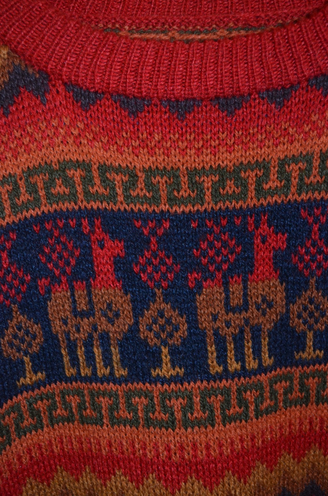 Alpaca Sweater Pullover Hand Knit Multicolor from… - image 2