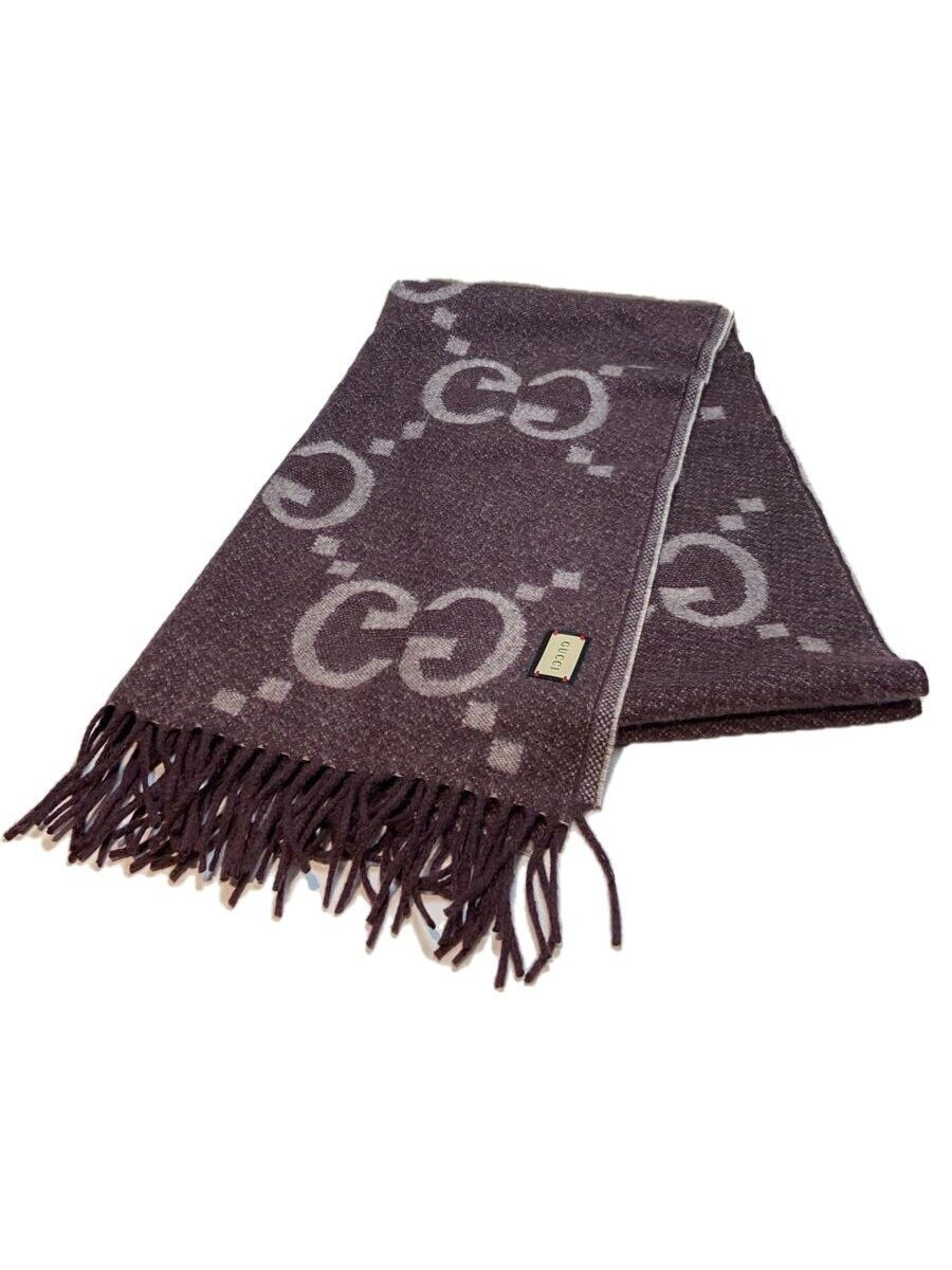 GUCCI women's purple cashmere scarf with overall pattern 674275 | eBay