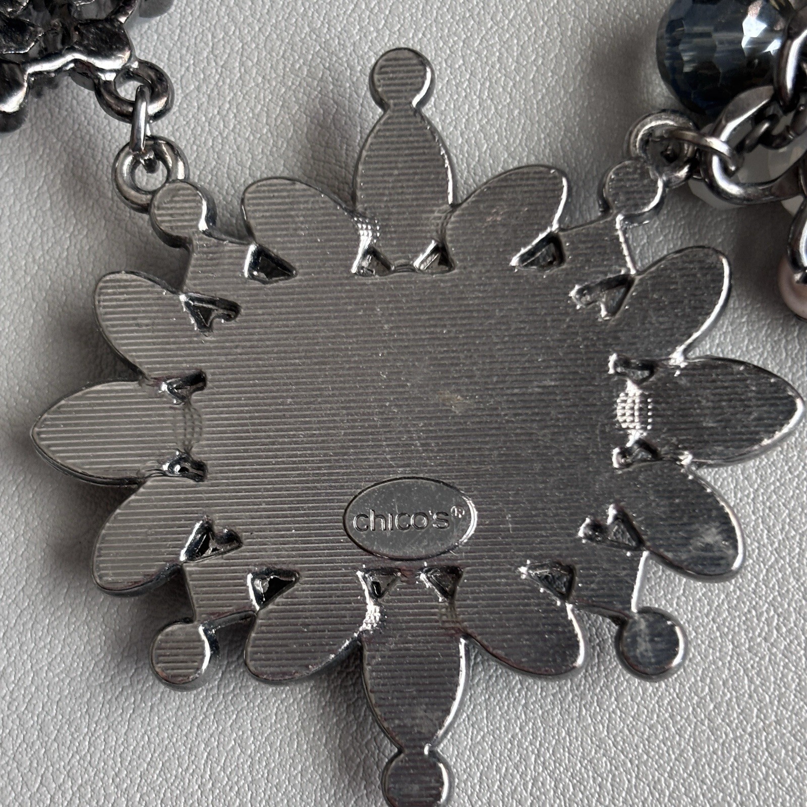 Chico's Beaded Rhinestone Chain Statement Necklac… - image 8