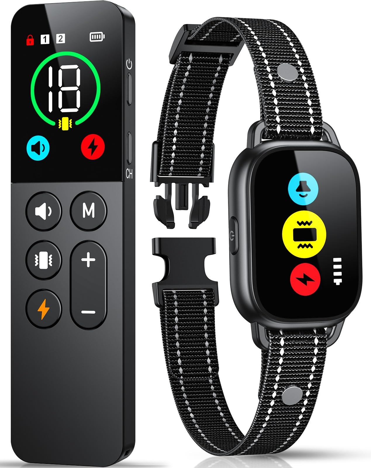 Dog Training Collar with Remote, Smart Dog Shock Collar with 3 Training Modes...