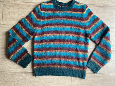Iets Frans Remi Pullover türkis burgunderrot gestreift Größe XS Brustumfang 36''