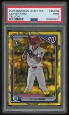 SEAVER KING 2024 BOWMAN DRAFT CHROME YELLOW SAPPHIRE #BDC-62 /75 PSA 9