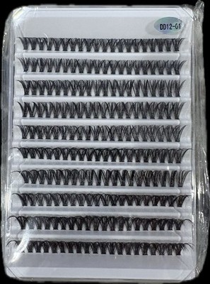 Individual Eyelashes Black DD12-C1 Tray Natural Effect Lightweight False Lashes