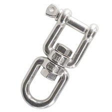 316 Stainless Steel 3/8"(M10) Eye x Jaw Swivel Anchor Swivel Clevis Double Sh...