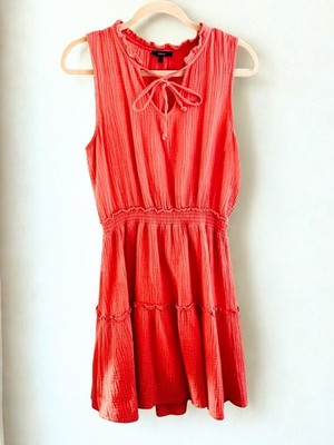 Drew Sleeveless Coral Pink Cotton Blend Dress
