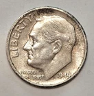 1949-S Roosevelt 90 % Silver Dime  #34