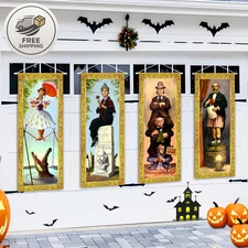 Halloween Decorations Large 4 PCS Haunted Mansion Stretching Portraits Vintage V