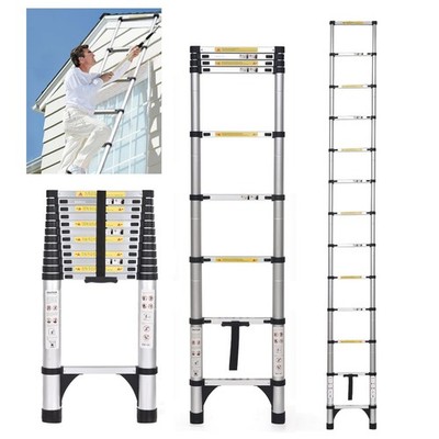 20.3FT Telescoping Ladder, Portable Extension Folding Ladder, Multi-Purpose C...