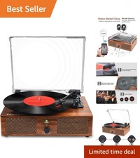 Vinyl Record Player Wireless Turntable with Built-in Speakers and USB Belt-Dr...