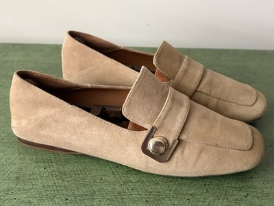 Sarto Franco Sarto Women's Beige Leather Buckle Loafer Flats Slip-On US 8 M