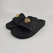 VERSACE La Medusa Men's Black Slide Sandals New Authentic
