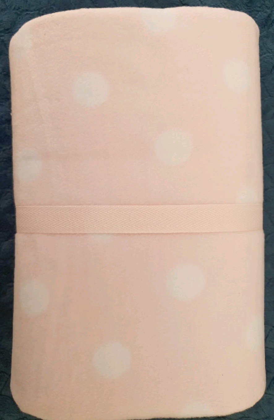 Mothercare Fleece Cot Blanket pink with white spots cotbed New