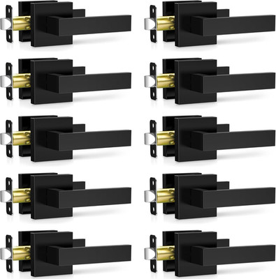 10 Pack Matte Black Passage Door Handles Interior Levers Hall Closet Doors