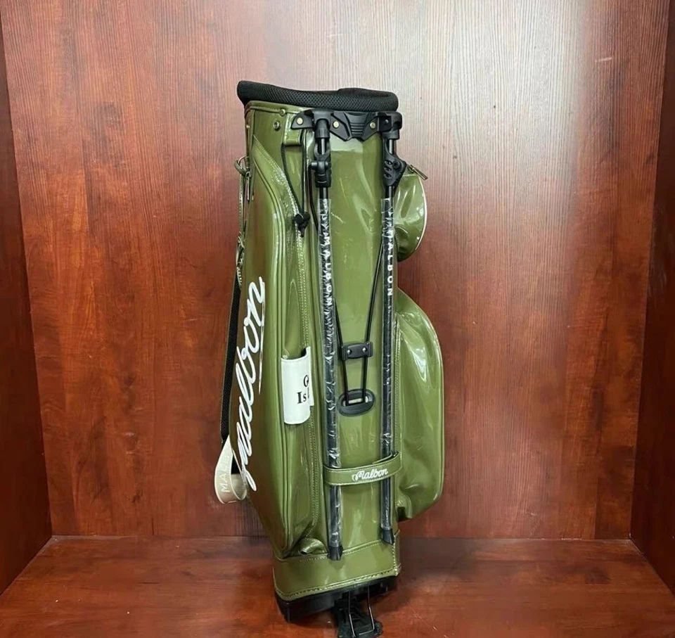 MALBON GOLF Caddy Bag Stand Type Enamel Green Synthetic Leather / 5way - Image 3 of 4