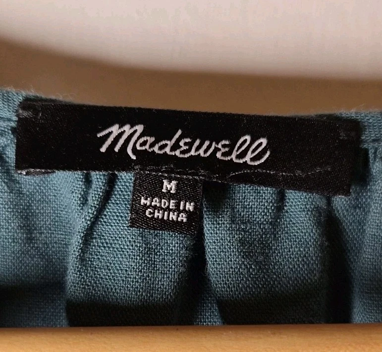 Madewell Women’s Linen-Blend Flutter-Sleeve Mini Dress Size M Pockets! - Image 4 of 4