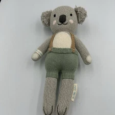 Cuddle And Kind Koala Plush Quinn Gray Koala Bear Green Overall Organic Knit