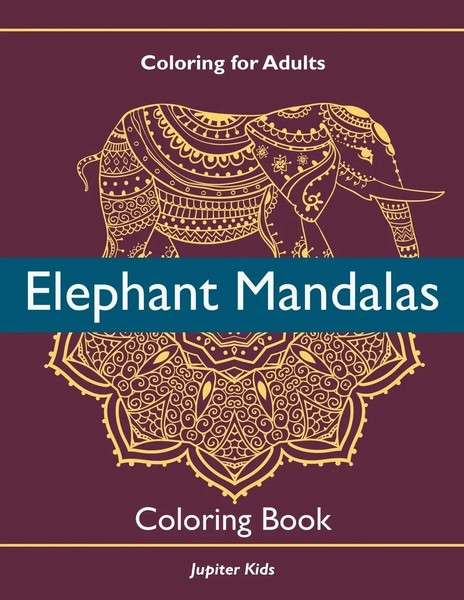 Coloring For Adults Elephant Mandalas Coloring Book Jupiter Kids Taschenbuch-image