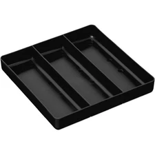 3 Compartment Stackable Tray for Home Office Workshop Black Organizer for