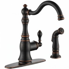 Oil Rubbed Bronze Single Handle Kitchen Faucet with Side Spray,2 or 4 Holes