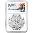 2021 $1 1-oz T2 American Silver Eagle NGC MS70 FR Biden/Harris Label