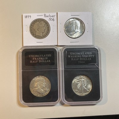 Lot Of four different half Dollars 90% Percent Silver.