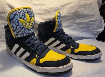 Adidas Jeremy Scott JS Instinct Hi Black Yellow Sun Size 8.5 D74371 Archive Rare