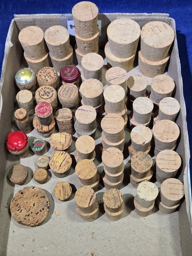 Vintage Mixed Natural Wood Cork Stoppers Lot 76 Large Tapered Apothecary Wine 